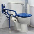 Fold-up toilet side grab bar