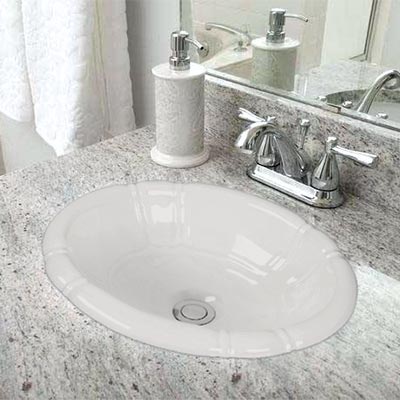 Porcelain top mount bathroom sink