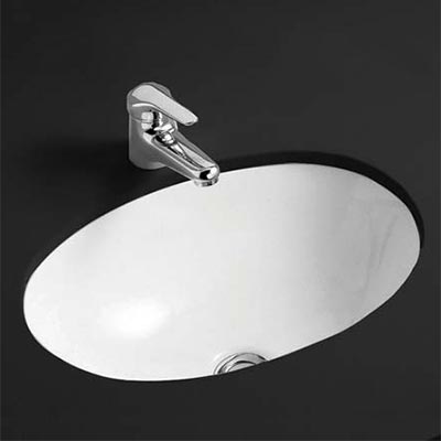 Porcelain undermount bathroom sink