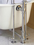 Straight tub supplies for deck mount faucets