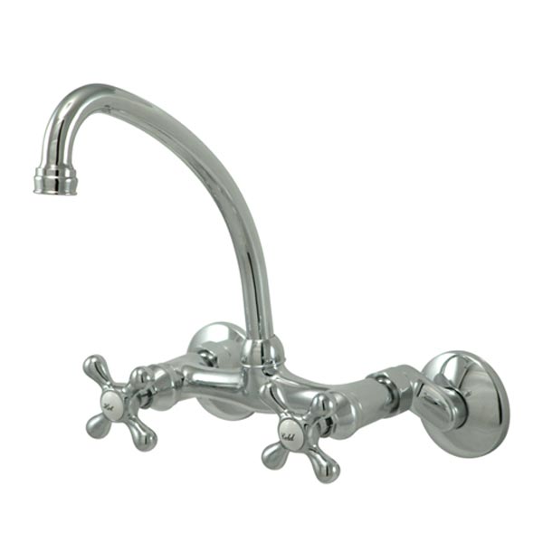 Chrome high arch wall mount kitchen faucet