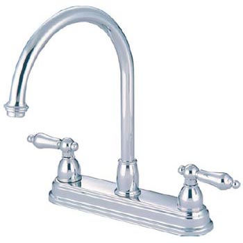 image of EB3741AL widespread kitchen faucet with brass sprayer