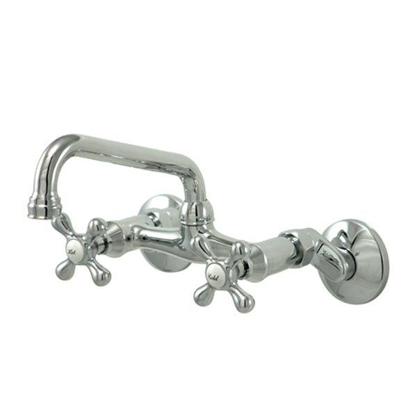 Chrome wall mount kitchen faucet