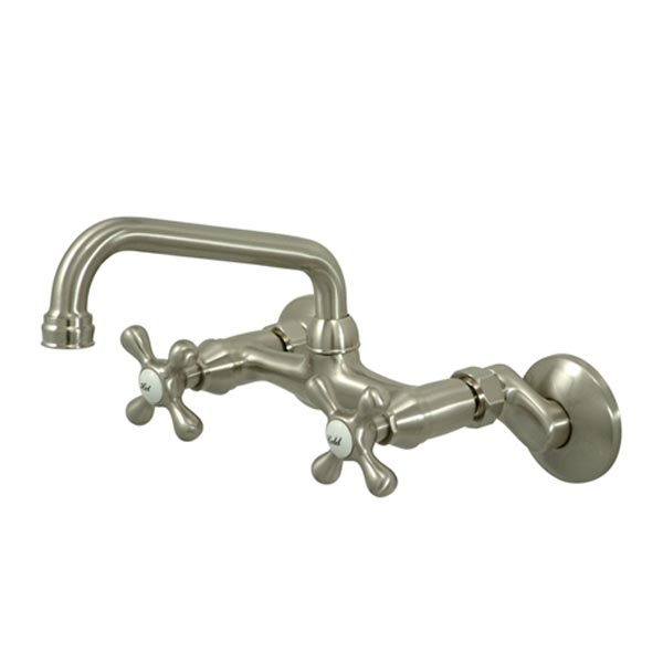 Satin Nickel wall mount kitchen faucet