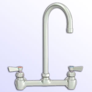 Backsplash faucet for commercial kitchen sinks