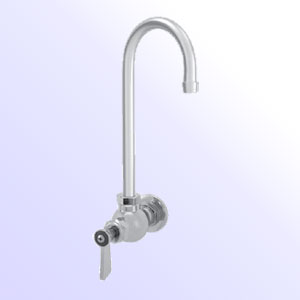 Fisher one handle single hole wall mount faucet with swivel/rigid gooseneck spout - Meets federal safe drinking water act standards