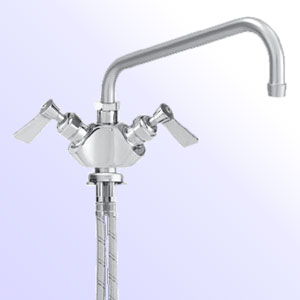 Fisher two handle single hole deck mount faucet with swing spout - Meets federal safe drinking water act standards