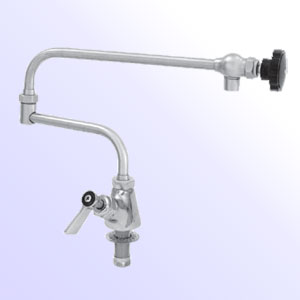 Fisher one handle single hole deck mount faucet with double jointed control swing spout - Meets federal safe drinking water act standards