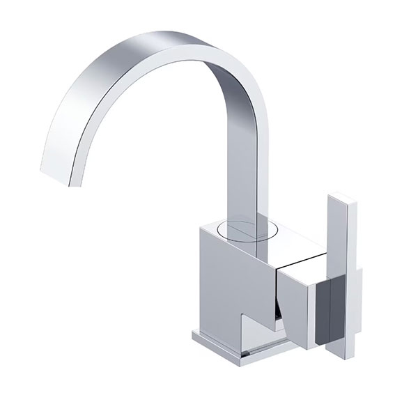Chrome single handle bathroom faucet