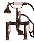 Barclay elephant spout deck mount leg tub faucet with handshower