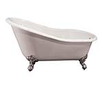 Barclay Giselle slipper style cast iron clawfoot tub, shown in white