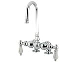 Old fashioned deck mounted gooseneck tub spout