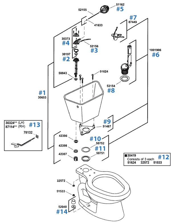 Wellworth repair parts by Kohler